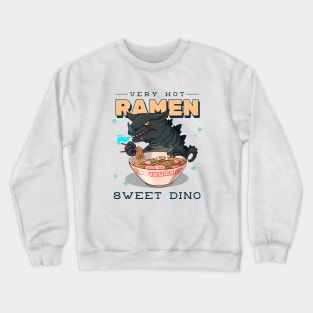 Sweet Dino Eating a Very Hot Ramen Noodles Crewneck Sweatshirt